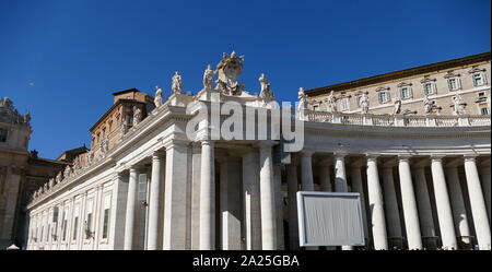 L'extérieur de l'appartements pontificaux sur la Place Saint-Pierre, dans la Cité du Vatican. Banque D'Images