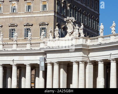 L'extérieur de l'appartements pontificaux sur la Place Saint-Pierre, dans la Cité du Vatican. Banque D'Images