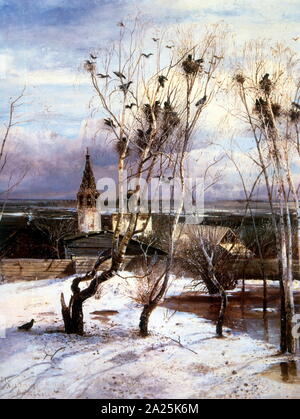Freux sont retournés, 1871, huile sur toile, par Alexei Savrassov (1830 - 1897), artiste russe du mouvement réaliste. Savrassov était un peintre de paysage russe et créateur de la style paysage lyrique Banque D'Images
