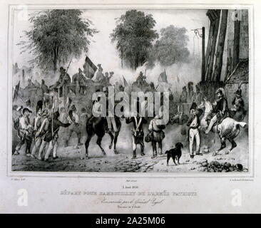 Illustration montrant les événements au cours de la 'Révolution Française' de juillet 1830. Banque D'Images