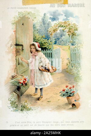 Illustration de l'histoire des enfants français 'La petit chanson rouge' 1900 Banque D'Images