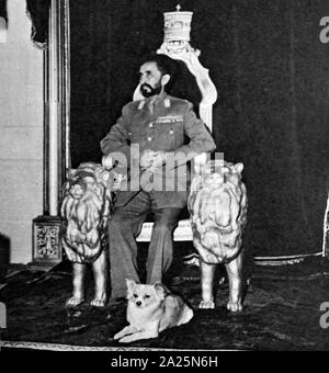 Photographie d'Haile Selassie I (1892-1975) Empereur d'Ethiopie. Banque D'Images