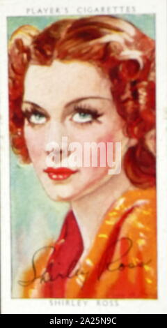 Les cigarettes Player's card représentant Shirley Ross. Shirley Ross (1913-1975), une actrice et chanteuse américaine Banque D'Images