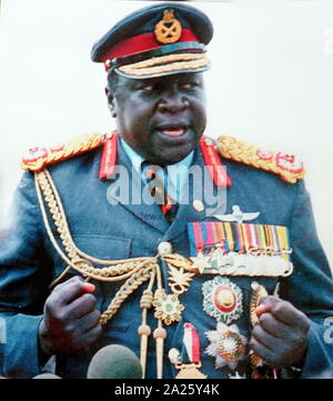 Photographie d'Idi Amin. Idi Amin Dada Oumee (1925-2003) un homme politique ougandais et officier militaire. Banque D'Images
