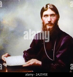 Photographie couleur de Grigori Raspoutine. Grigori Efimovitch Raspoutine (1869-1916) un mystique russe et l'auto-proclamé saint-homme, qui avait une grande influence à la fin de la Russie impériale. Banque D'Images