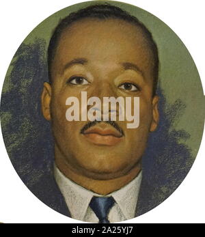 Une plaque funéraire avec une photo du Dr Martin Luther King Martin Luther King (1929-1968) un ministre baptiste américaine et militante. Banque D'Images
