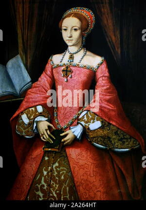 Elizabeth I (comme une jeune princesse), Anciennement attribuées à William Scrots (fl. 1537-1554). vers 1546 ; huile sur panneau de chêne Banque D'Images