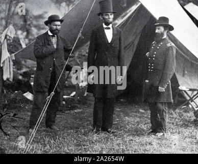 Le président Abraham Lincoln à Antietam Banque D'Images