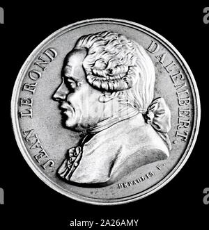 Illustration de Jean-Baptiste le Rond d'Alembert (1717 - 1783), mathématicien français, scientifique américain, physicien, philosophe et théoricien de la musique. Banque D'Images