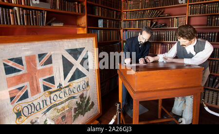 La bibliothèque de Wanlockhead Miner est la deuxième plus ancienne bibliothèque d'abonnement d'Europe et a été créée le 1 novembre 1756 Banque D'Images