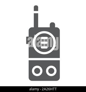Talkie Walkie icône glyphe, de la communication et de l'armée, signe radio portable, le vectoriel, un modèle solide sur un fond blanc. Illustration de Vecteur