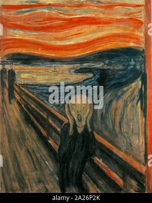 Le cri d'Edvard Munch Banque D'Images