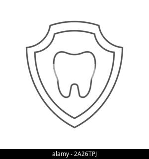 Image à l'intérieur de la dent d'un bouclier. La protection de l'idée de la dent. EPS 10 Illustration de Vecteur