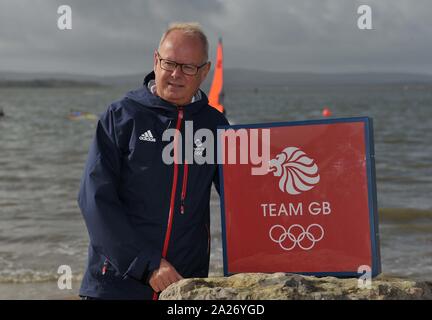 Poole. United Kingdom. 01 octobre 2019. Mark England (Chef de Mission). TeamGB annoncer les premiers athlètes sélectionnés pour les Jeux Olympiques de Tokyo 2020. La voile. Rockley Park Haven. Poole. Le Dorset. UK. Credit : Sport en images/Alamy Live News Banque D'Images