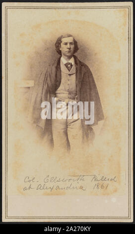 Portrait du Colonel Elmer Éphraïm Ellsworth / de négatif photographique dans la région de Brady's National Portrait Gallery Banque D'Images