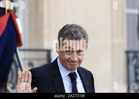 Paris, France. Sep 30, 2019.Emmanuel Macron reçoit des chefs d'état et de gouvernement pour rendre hommage au Président Jacques Chirac. Banque D'Images