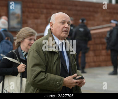 Manchester, UK. 06Th Oct, 2019. MANCHESTER, UK. L'ancien chef du parti et ancien du travail et des retraites Iain Duncan Smith au congrès du parti conservateur à Manchester. Crédit : Dave Johnston/Alamy Live News Banque D'Images