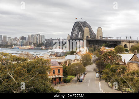 Sydney Harbour Bridge de Observatory Hill, NSW Australie Banque D'Images