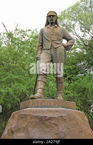 Statue de David Livingstone, Mosi-Oa-Tunya National Park, Victoria Falls, Zimbabwe. Banque D'Images