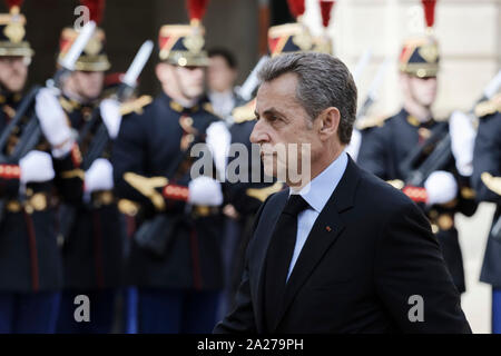 Paris, France. Sep 30, 2019.Emmanuel Macron reçoit des chefs d'état et de gouvernement pour rendre hommage au Président Jacques Chirac. Banque D'Images