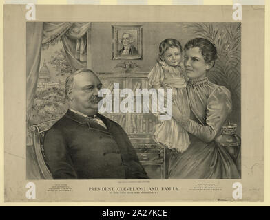 Le président Cleveland et de la famille Banque D'Images