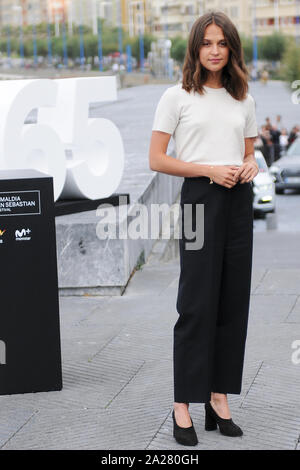 Alicia Vikander assiste à une séance de photos pour le film 'Submergence' (image Crédit : © Julen Pascual Gonzalez) Banque D'Images