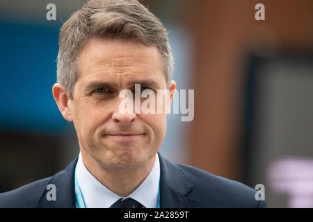 Manchester, UK. 1 octobre 2019. Gavin Williamson, Secrétaire d'Etat à l'éducation, au cours de la conférence du parti conservateur à la Manchester Central Convention Complex, Manchester Le mardi 1 octobre 2019 (Crédit : P Scaasi | MI News) Credit : MI News & Sport /Alamy Live News Banque D'Images