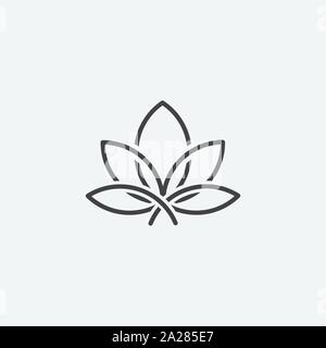L'icône Lotus, Lotus concept linéaire de ligne, feuille de lotus signe vecteur illustration vectorielle. Lotus concept linéaire, signe de beauté et spa logo design Illustration de Vecteur