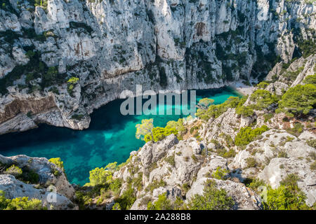 Calanque d'En-Vau, Parc National des Calanques, Bouches-du-Rhône, Provence-Alpes-Côte d'Azur, France Banque D'Images