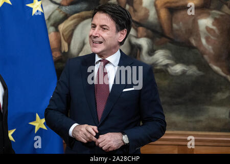 Rome, Italie. 06Th Oct, 2019. Premier ministre Giuseppe Conte lors d'une réunion avec le secrétaire d'État Michael Richard Pompeo au Palais Chigi. Credit : SOPA/Alamy Images Limited Live News Banque D'Images