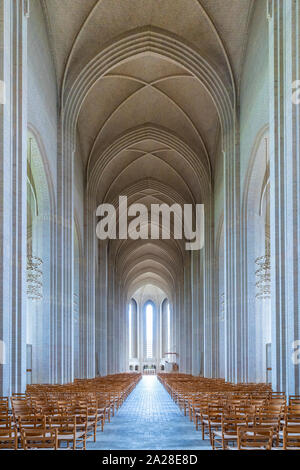 L'intérieur de l'église de Grundtvig Luthern à Copenhague, Danemark. Banque D'Images