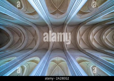 L'intérieur de l'église de Grundtvig Luthern à Copenhague, Danemark. Banque D'Images