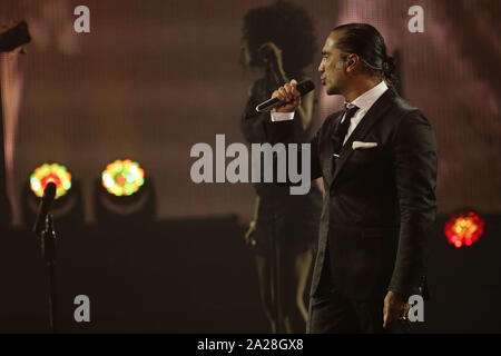 El cantante mexicano Alejandro Fernadez , durante su concierto en el MGM de Las Vegas au Nevada. 14 septembre 2014. Chanteur mexicain Alejandro Fernadez, lors de son concert au MGM de Las Vegas au Nevada. 14 septembre Banque D'Images