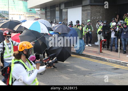 Hong Kong, Chine. 06Th Oct, 2019. Personnes à Hong Kong qui choisissent de ne pas célébrer la fête nationale de la Chine, mais au lieu de 'pas de célébration nationale, seul le deuil national' . Avec les événements qui se dérouleront tout au long de Hong Kong. Crédit : David Coulson/Alamy Live News Banque D'Images