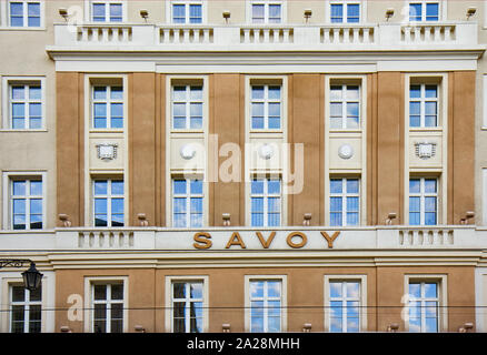 Hôtel Savoy logo dans Bratislava Banque D'Images