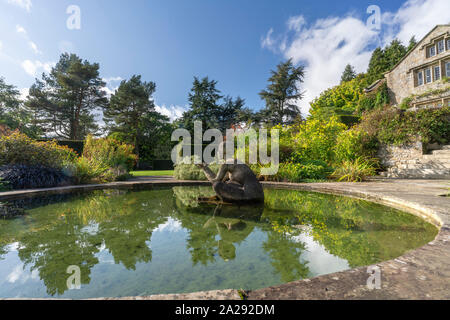 Parcevall Hall hillside garden, classé dans la catégorie 2 et Hall à Skyreholme, Appletreewick, Wharfedale, les Vallées du Yorkshire, UK Banque D'Images