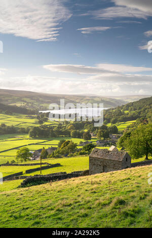 Gouthwaite dans la Nidderdale réservoir, le Yorkshire Dales National Park, Royaume-Uni Banque D'Images