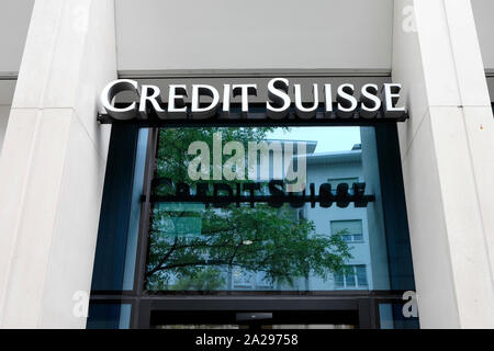 Un signe de Credit Suisse à Bâle, Suisse Banque D'Images
