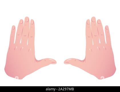 Image mains geste de culture. Cadrage carré plat mains recadrage. Cadre de mise en mains comme prise de vue caméra. Vector Color concept isolé sur fond blanc. Illustration de Vecteur