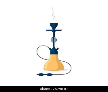 Fumer le narguilé emblème. Bannière shisha. Nargile Hubbly bubbly tuyau à fumée et de détente. L'arabe lounge cafe bar et télévision fumée hooka menu illustration Illustration de Vecteur