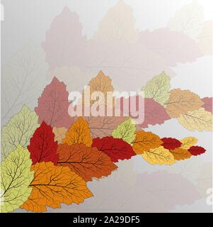 Les feuilles d'automne arrière-plan, grand design pour tout usage. Avec l'automne les feuilles rouges de l'arrière-plan d'écran conception. Illustration de Vecteur