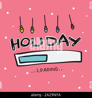 Maison de vacances et de chargement partie colorée de style doodle lumière sur fond rose vector illustration Illustration de Vecteur