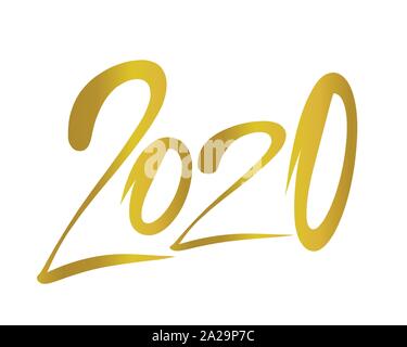 Word 2020 vector illustration couleur or Illustration de Vecteur