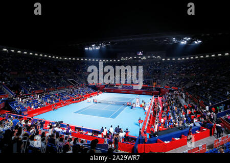 Colisée Ariake, Tokyo, Japon. 1 octobre, 2019. Vue générale, le 1 octobre 2019 - Tennis : Rakuten Japan Open Tennis Championships 2019 ronde finale du double de 16 match au Colisée Ariake, Tokyo, Japon. Credit : Naoki Morita/AFLO SPORT/Alamy Live News Banque D'Images