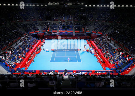 Colisée Ariake, Tokyo, Japon. 1 octobre, 2019. Vue générale, le 1 octobre 2019 - Tennis : Rakuten Japan Open Tennis Championships 2019 ronde finale du double de 16 match au Colisée Ariake, Tokyo, Japon. Credit : Naoki Morita/AFLO SPORT/Alamy Live News Banque D'Images