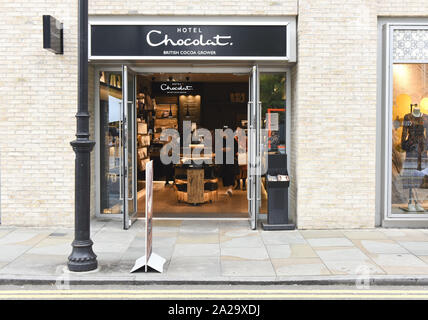 Londres, Royaume-Uni. 26 Sep, 2019. Hotel Chocolat boutique chocolatier britannique, et le logo vu dans l'Est de Londres, près de Marché de Spitalfields. Credit : Petra Figueroa SOPA/Images/ZUMA/Alamy Fil Live News Banque D'Images