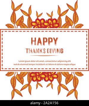 Lettrage de grâces, avec les feuilles d'automne frame background. Vector Illustration de Vecteur
