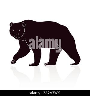 Vecteur silhouette ours isolé sur fond blanc Illustration de Vecteur