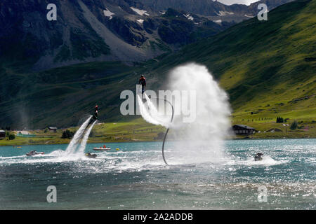 France, Tignes, flyboard Banque D'Images