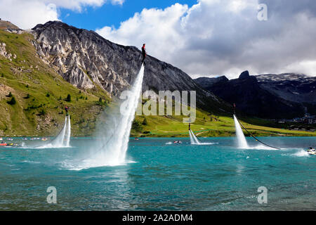 France, Tignes, flyboard Banque D'Images